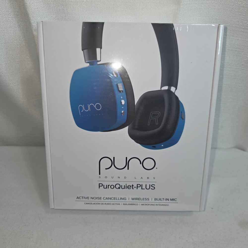 Puro Sound Labs PuroQuiet-PLUS Active Noise Cancelling Wireless Headphones Blue